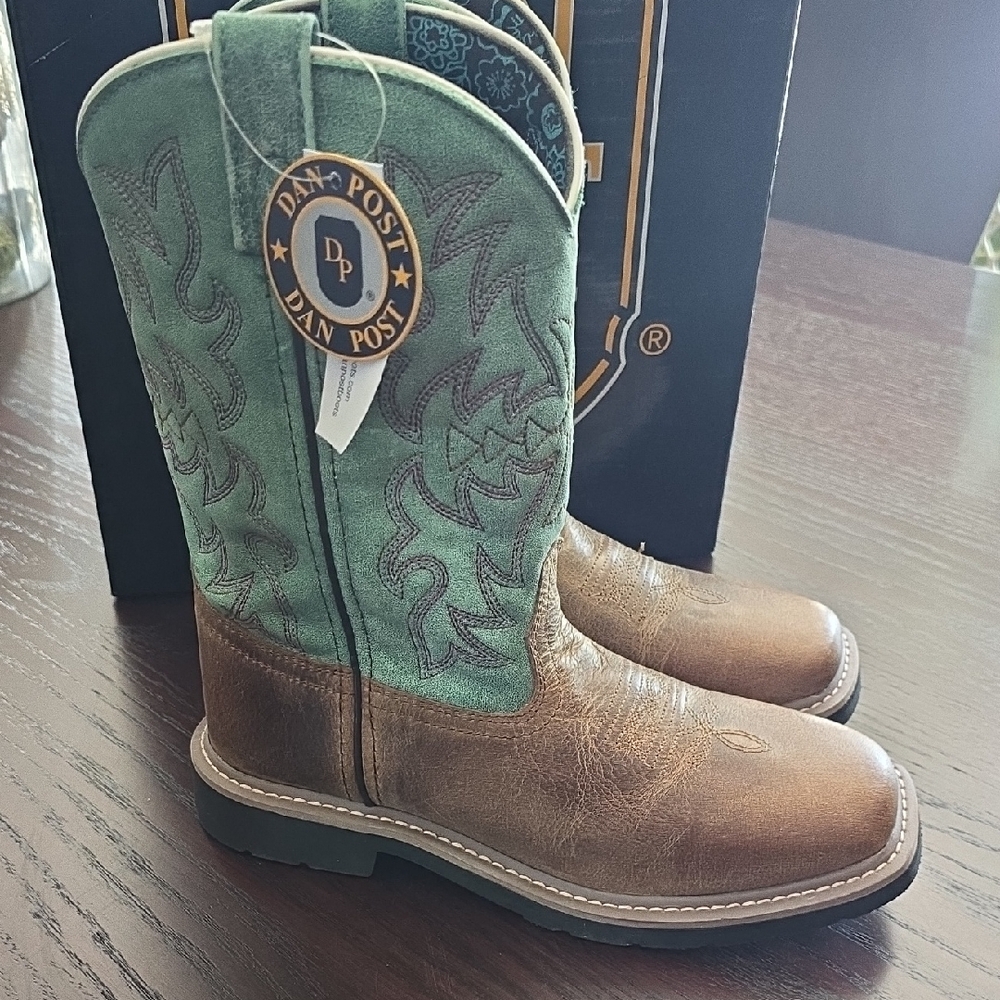 Dan Post Rustic Brown and Teal Boots